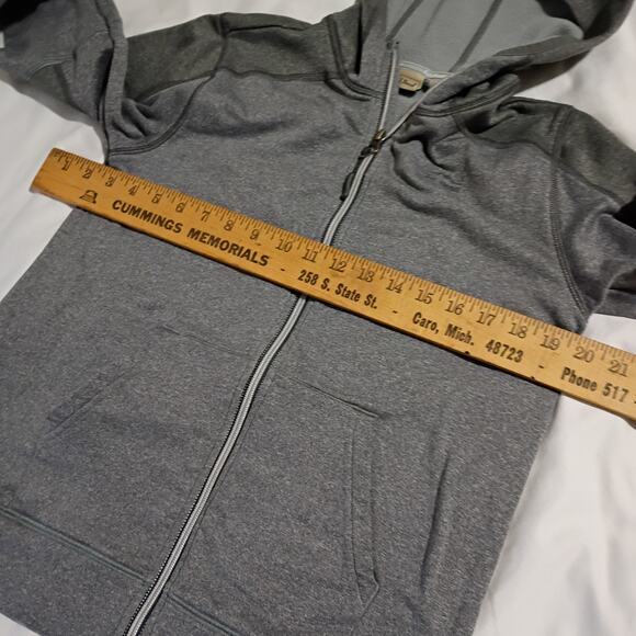 L.L.Bean Kids L 14-16 Hooded Sweatshirt Jacket Full-Zip Grey Front Pocket - Picture 10 of 13
